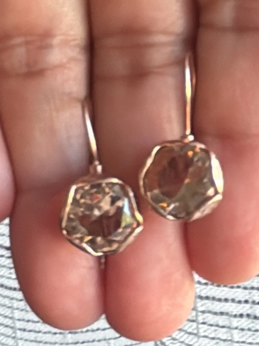 Silpada Rose Gold Sterling Silver with Champagne Quartz Earrings
